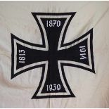 4.4.) Patriotisches / Reservistika / Dekoratives Kriegervereins-Fahne - Eisernes Kreuz.Weißes