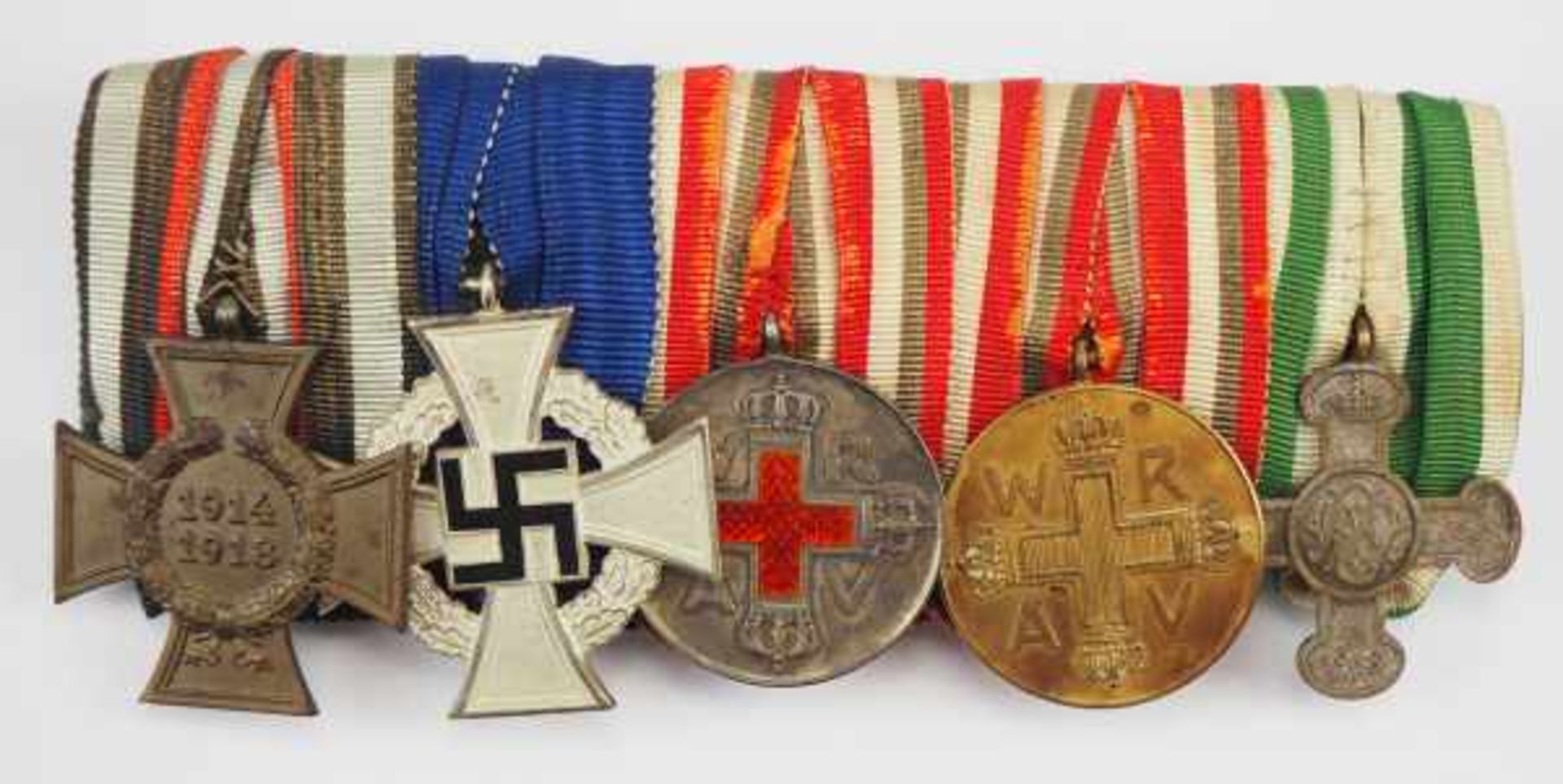 1.1.) Kaiserreich (bis 1933) Anhalt: Große Ordenschnalle einer Rot-Kreuz Helferin.1.) Ehrenkreuz für