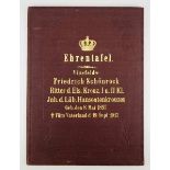 3.1.) Urkunden / Dokumente Lübeck: Urkundenmappe eines Vizefeldwebel der 3./ Res.-Infanterie-