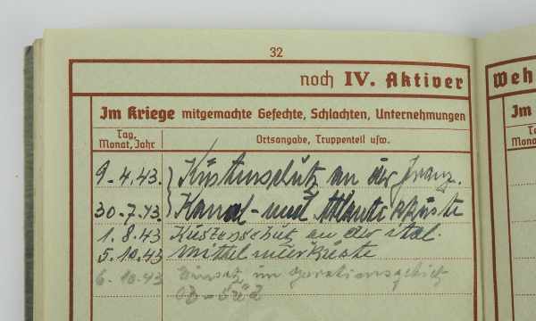 3.1.) Urkunden / Dokumente Nachlass eines Sanitäts-Obergefreiten San.Ers.Abt. 5 Ulm / Heeres- - Bild 4 aus 4