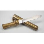 4.3.) Blankwaffen Messer für Helmtaucher.Eisenklinge, mit Messing-Griff, mit originaler