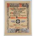 0.1.) Sammlung Stahlhelmbund Stahlhelmbund: Wehrsportkreuz Urkunde.Schmuckvordruck, ausgestellt nach