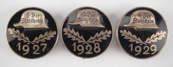 0.1.) Sammlung Stahlhelmbund Stahlhelmbund: Eintrittsabzeichen 1927 / 1928 / 1929.1.) 1927: A