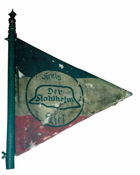 0.1.) Sammlung Stahlhelmbund Stahlhelmbund: Fahne des Stahlhelmbund "Kreis Kiel".Mehrfarbiges
