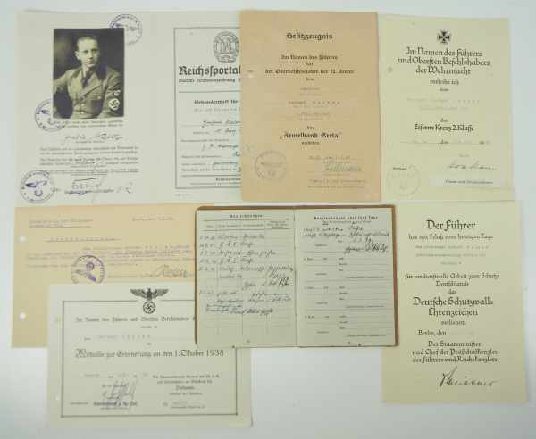 3.1.) Urkunden / Dokumente Urkundennachlass eines Oberleutnant und Kreta-Veteranen der 2./ Fla.-Btl.