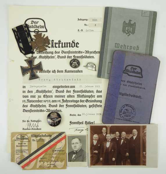 0.1.) Sammlung Stahlhelmbund Stahlhelmbund: Nachlass eines Mitglieds von 1921 - Ihringshausen.1.)