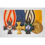 1.1.) Kaiserreich (bis 1933) Preussen: Ordenschnalle mit vier Auszeichnungen.1.) Roter Adler