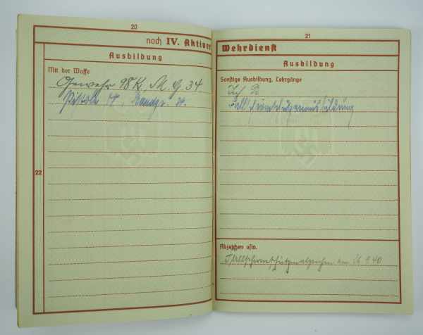 3.1.) Urkunden / Dokumente Wehrpaß eines Gefreiten der 4./ Fallschirmjäger-Regiment 2 - gefallen - Bild 8 aus 8