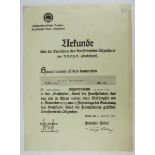 0.1.) Sammlung Stahlhelmbund Stahlhelmbund: Eintrittsabzeichen 1919 Urkunde - L.V. Mitte.Vordruck,