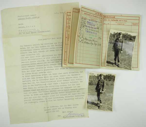 3.1.) Urkunden / Dokumente Wehrpaß eines Gefreiten der 4./ Fallschirmjäger-Regiment 2 - gefallen