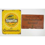 7.1.) Historica Blechschilder - Sigella Bohner-Wachs / tuberkulosefreier Bestand.1.) Sigella
