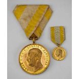 1.1.) Kaiserreich (bis 1933) Hannover: Langensalza Medaille, mit Miniatur.Bronze, im Rand gestempelt