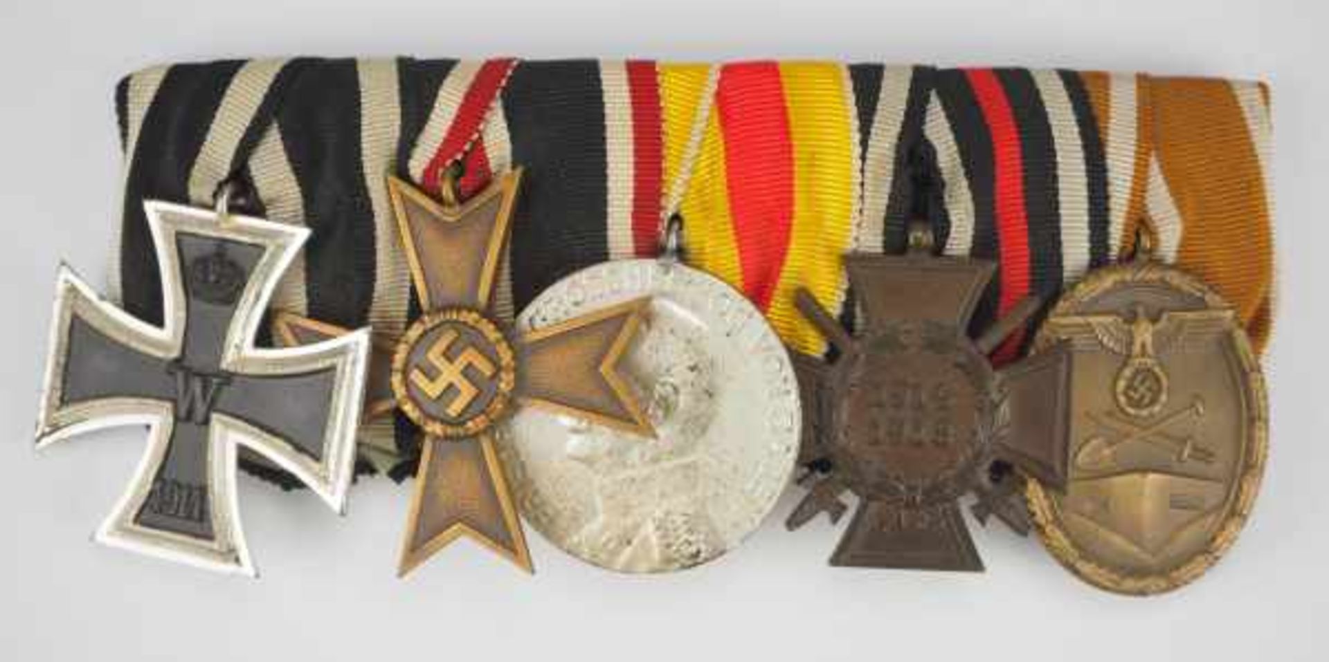 1.2.) Deutsches Reich (1933-45) Große Ordenschnalle mit 5 Auszeichnungen.1.) Preussen: Eisernes