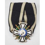 1.1.) Kaiserreich (bis 1933) Hohenzollern: Ehrenkreuz 2. Klasse mit Schwertern - Prinzengröße.Bronze
