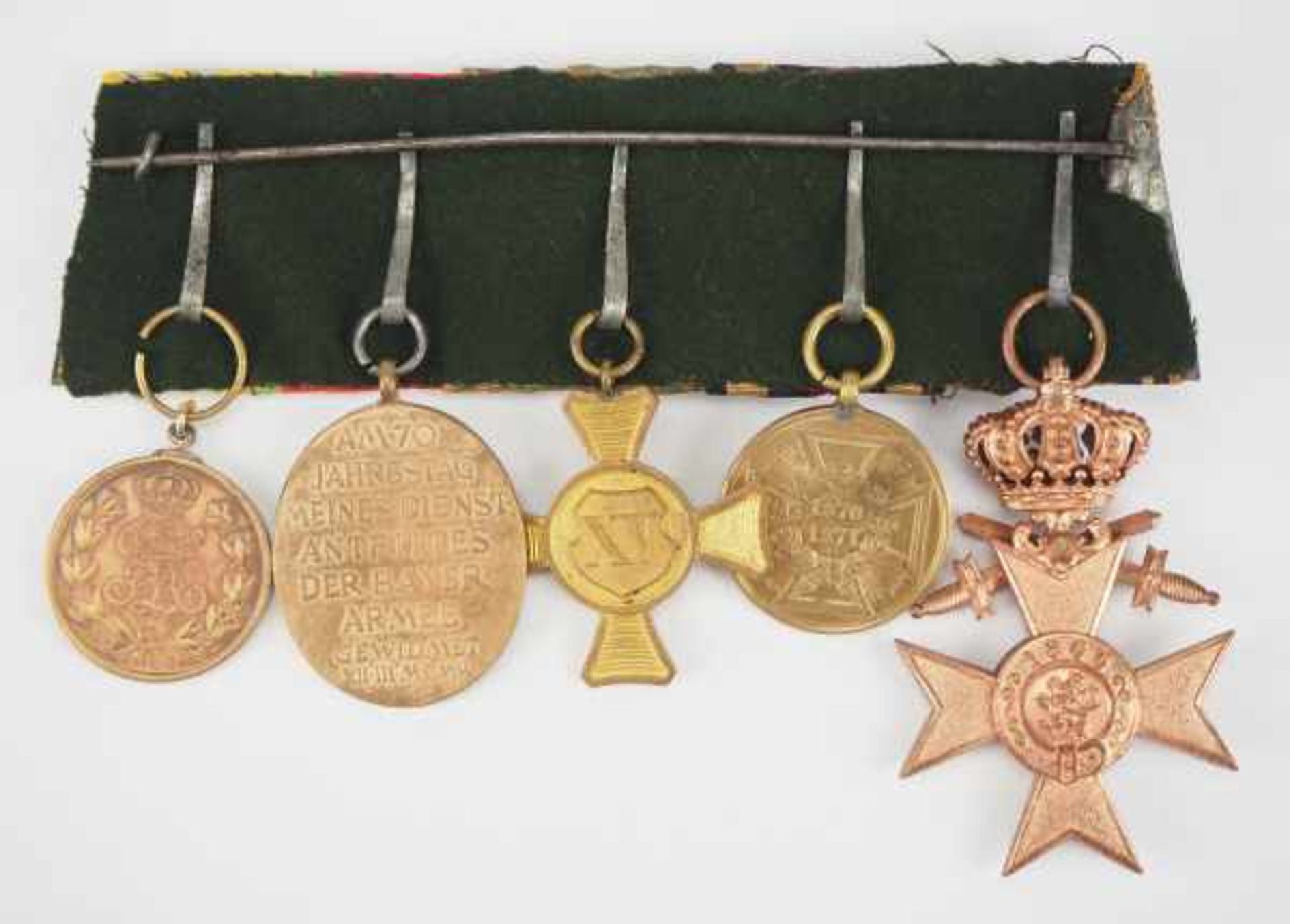 1.1.) Kaiserreich (bis 1933) Bayern: Trapezschnalle mit 5 Auszeichnungen.1.) Militär-Verdienstkreuz, - Image 2 of 2
