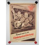 4.4.) Patriotisches / Reservistika / Dekoratives Kinderlandverschickung Plakat.Minimale Einrisse