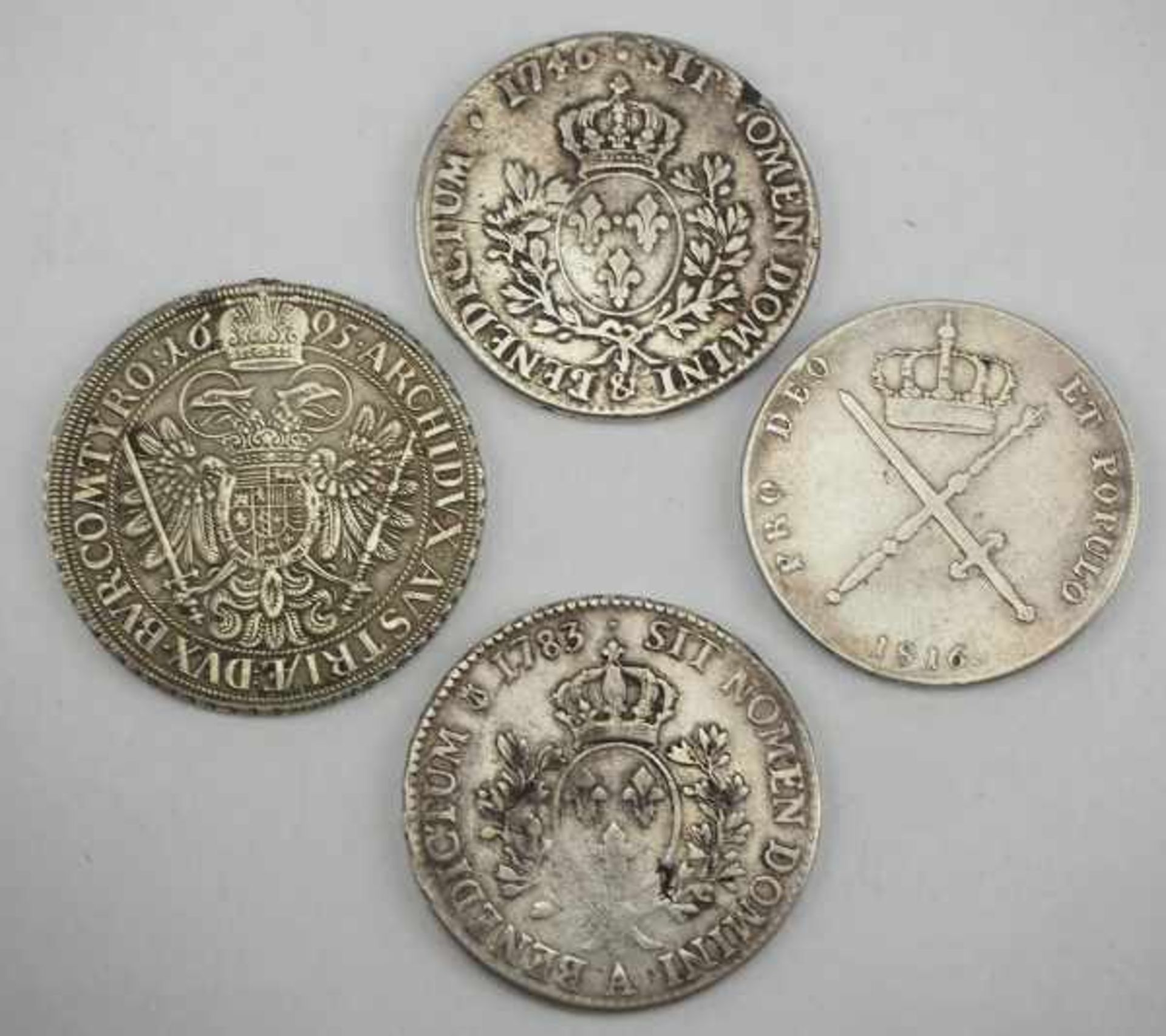 7.4.) Münzen 4 Silber Münzen.Bayern, Frankreich und Österreich. Ohne Obligo.Zustand: II 7.4 ) - Image 2 of 2