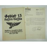 3.1.) Urkunden / Dokumente HJ Gebiet 13 Hessen-Nassau - Arbeitsbericht 1935.Mehrseitiger