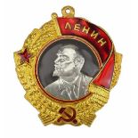 2.2.) Welt Sowjetunion: Lenin Orden, 6. Modell, 1. Typ.Gold, der Lenin-Kopf in Platin, dreifach