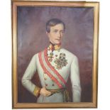 4.4.) Patriotisches / Reservistika / Dekoratives Österreich: Ölgemälde Kaiser Franz Joseph I. von