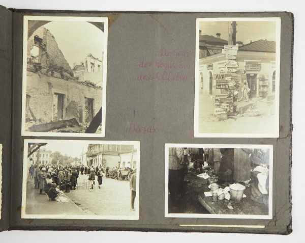 3.2.) Fotos / Postkarten Fotoalbum einer Luftwaffeneinheit.Brauner Einband, aufgelegter - Image 2 of 8