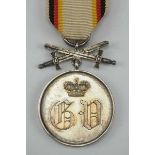 1.1.) Kaiserreich (bis 1933) Waldeck: Silberne Verdienstmedaille, mit Schwertern.Silber, Schwerter