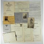 3.1.) Urkunden / Dokumente Urkundennachlass eines Majors des Sicherungs-Bataillon (o) 1224.1.)