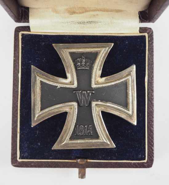 1.1.) Kaiserreich (bis 1933) Preussen: Eisernes Kreuz, 1914, 1. Klasse; im Etui.Geschwärzter - Image 2 of 4