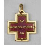 2.1.) Europa Italien: Rot-Kreuz Dekoration - Gold.Gold, beidseitig emailliert, mit