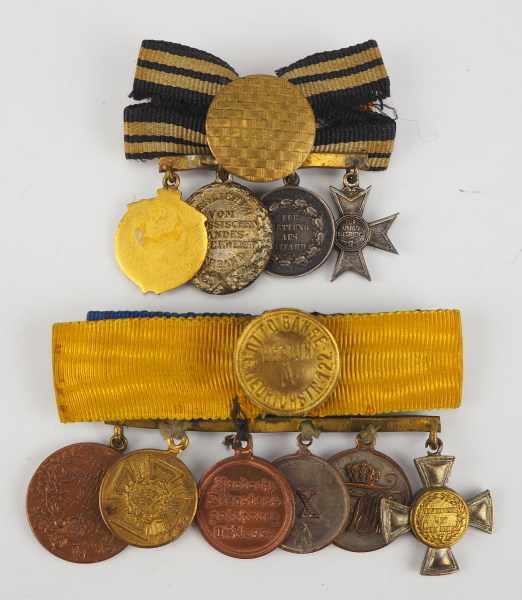 1.1.) Kaiserreich (bis 1933) Preussen: Zwei Miniaturendekorationen mit 10 Auszeichnungen.1.) - Image 2 of 2