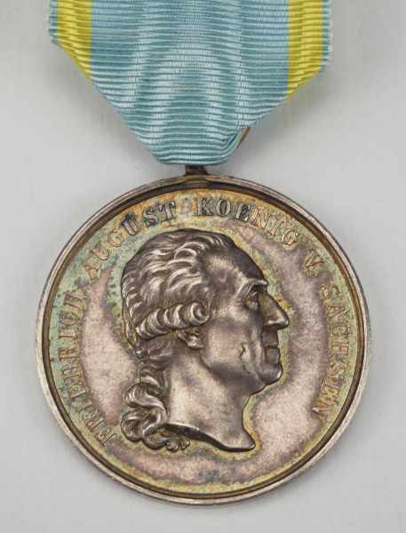 1.1.) Kaiserreich (bis 1933) Sachsen: Militär-St. Heinrichs Orden, Medaille, in Silber.Silber,