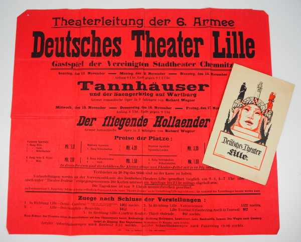 4.4.) Patriotisches / Reservistika / Dekoratives Anschlag und Programm des Deutschen Theater Lille -