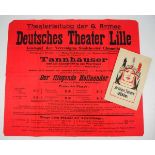 4.4.) Patriotisches / Reservistika / Dekoratives Anschlag und Programm des Deutschen Theater Lille -