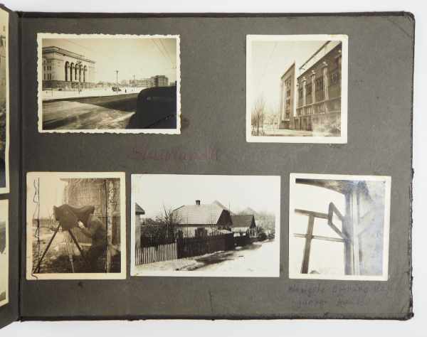 3.2.) Fotos / Postkarten Fotoalbum einer Luftwaffeneinheit.Brauner Einband, aufgelegter - Image 4 of 8