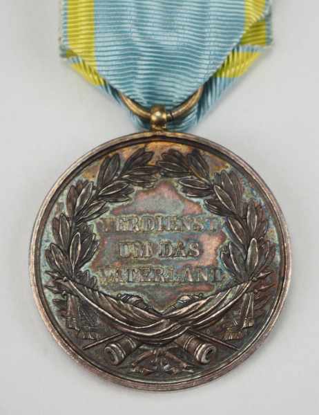 1.1.) Kaiserreich (bis 1933) Sachsen: Militär-St. Heinrichs Orden, Medaille, in Silber.Silber, - Image 2 of 2