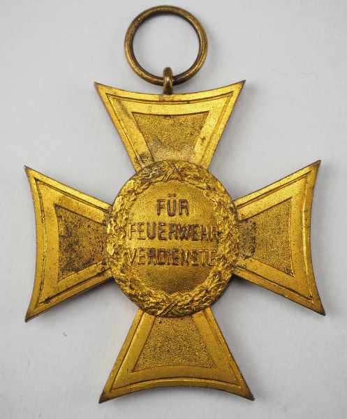 1.1.) Kaiserreich (bis 1933) Bayern: Feuerwehr-Verdienstkreuz.Bronze vergoldet, der Medaillonreif - Image 2 of 2