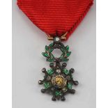 2.1.) Europa Frankreich: Orden der Ehrenlegion, 9. Modell (1870-1951), Miniatur mit Diamanten.Korpus