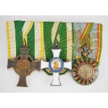 1.1.) Kaiserreich (bis 1933) Sachsen: Ordenschnalle mit 3 Auszeichnungen.1.) Kriegsverdienstkreuz;