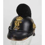 4.1.) Uniformen / Kopfbedeckungen Bayern: Raupenhelm M1868, für Mannschaften.Schwarzer