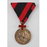 1.1.) Kaiserreich (bis 1933) Württemberg: Karl-Olga-Medaille, in Silber.Silber, das Rote-Kreuz