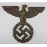 4.4.) Patriotisches / Reservistika / Dekoratives Wandadler.Bronze Guss, Bodenfund.Höhe: ca. 22 cm.