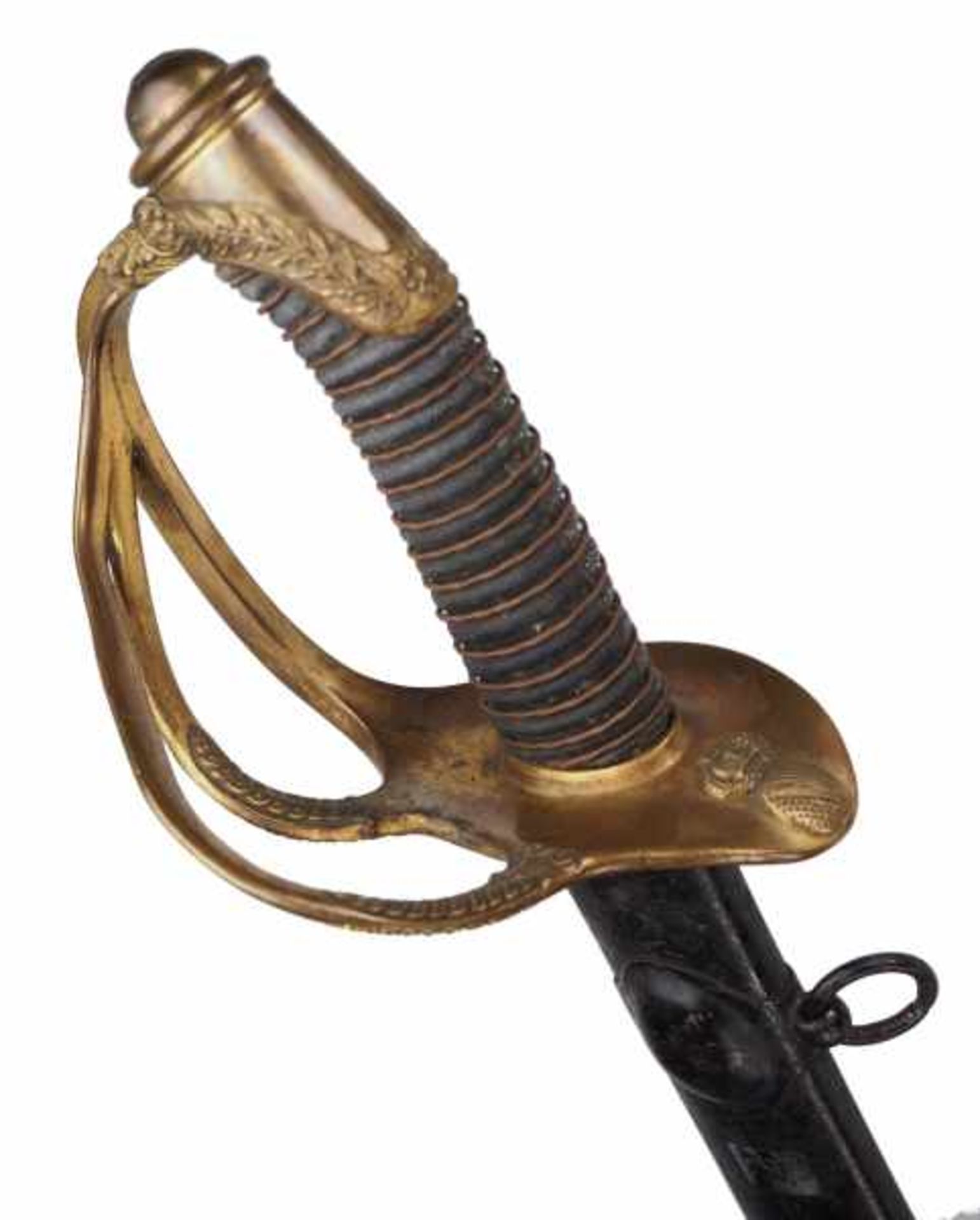 4.3.) Blankwaffen Baden: Kavallerie-Offizierssäbel M1831.Einseitig geschwungene Klinge, schartig,