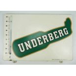 7.1.) Historica Emailschild - Underberg.Hoher Rand, mit Thermometer, Motiv: Underbergflasche.Ca.