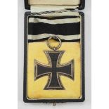 1.1.) Kaiserreich (bis 1933) Preussen: Eisernes Kreuz, 1914, 2. Klasse, im Etui.Geschwärzter