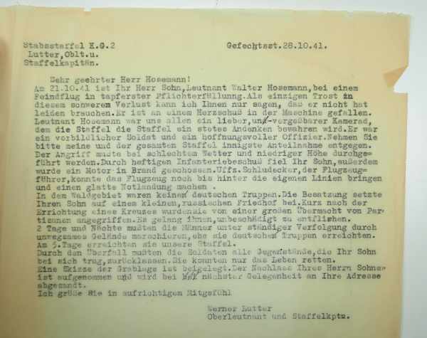 3.1.) Urkunden / Dokumente Urkundennachlass eines Leutnant und Beobachter der 4./ Kampfgeschwader - Image 3 of 8