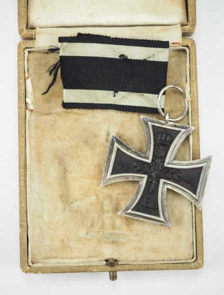 1.1.) Kaiserreich (bis 1933) Preussen: Eisernes Kreuz, 1914, 2. Klasse, im Etui.Geschwärzter - Image 2 of 3