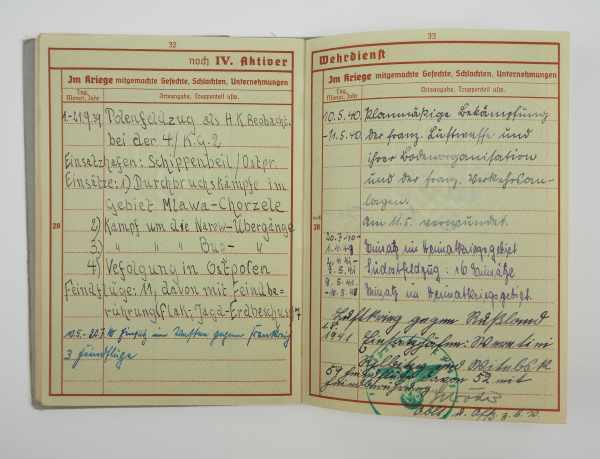 3.1.) Urkunden / Dokumente Urkundennachlass eines Leutnant und Beobachter der 4./ Kampfgeschwader - Image 6 of 8