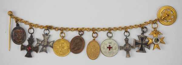 1.1.) Kaiserreich (bis 1933) Bayern: Miniaturenkette mit 10 Auszeichnungen.1.) Militär-