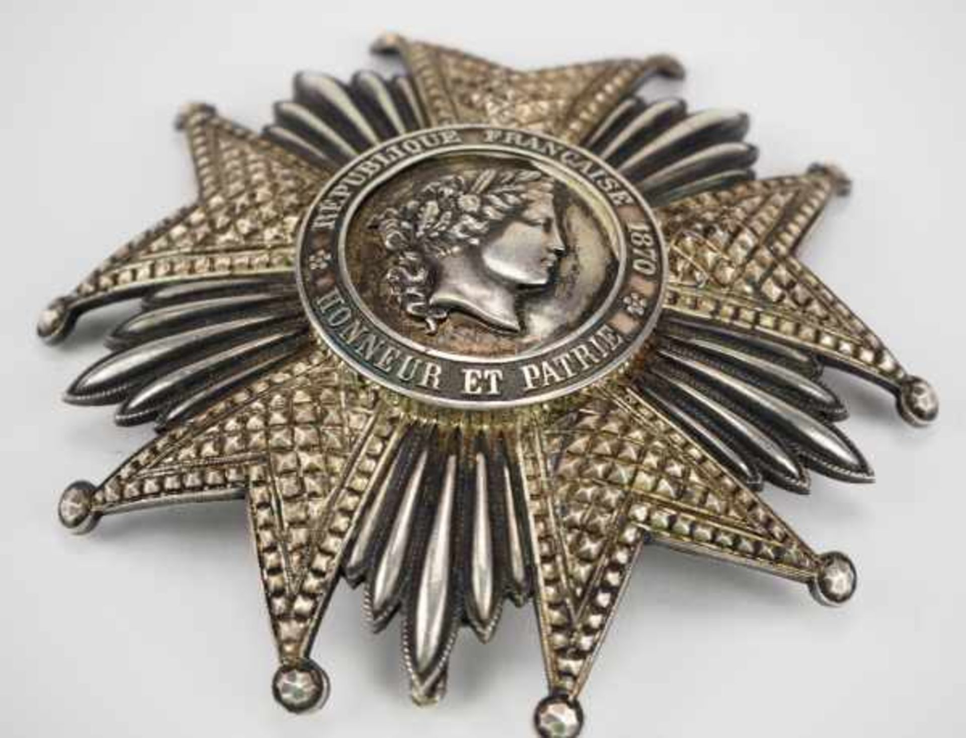 2.1.) Europa Frankreich: Orden der Ehrenlegion, 9. Modell (1870-1951), Großkreuz Stern.Silber, - Image 2 of 3