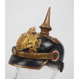 4.1.) Uniformen / Kopfbedeckungen Bayern: Pickelhaube für Mannschaften.Lederkorpus, vergoldete